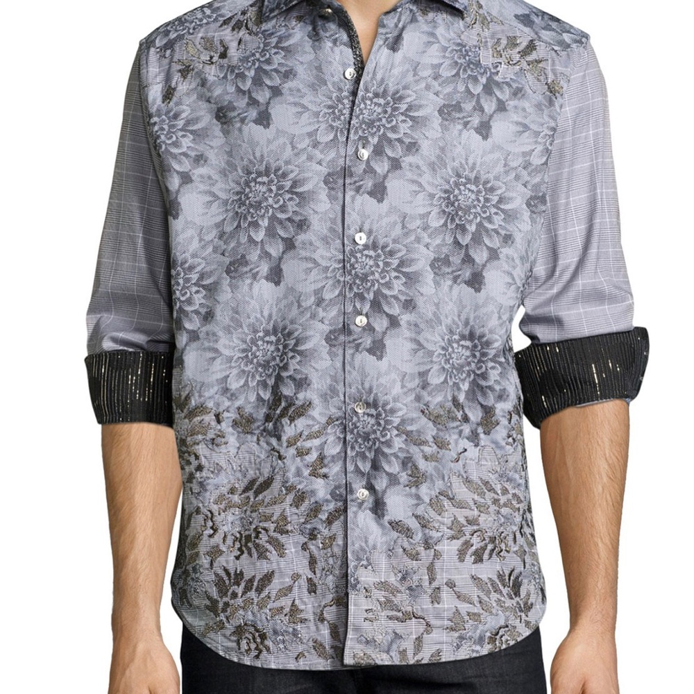 Limited Edition Theories Robert Graham Floral-Print Shirt